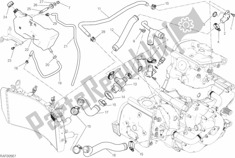 Todas las partes para Sistema De Refrigeración de Ducati Monster 821 Thailand 2017